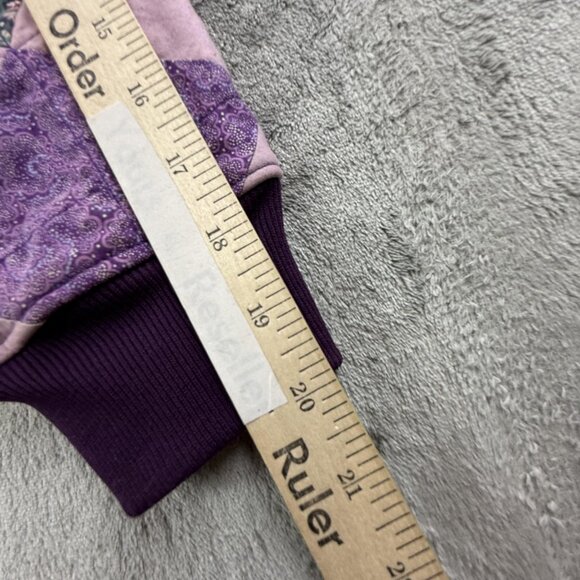 Vintage Patchwork Quilted Bomber Jacket Womens 2X Paisley Floral Handmade 90s - Picture 16 of 16